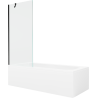 Mexen Vega 170 x 70 cm rectangular bathtub with panels and a 1-wing screen 80 cm, transparent, black - 550117070X9508000070