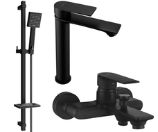 Mexen Royo DQ45 bathtub set, Black - 72213DQ45-70