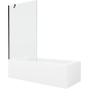 Mexen Vega rectangular bath 170 x 70 cm with panel and 1-wing screen 100 cm, transparent, black - 550117070X9510000070