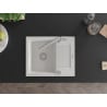 Mexen Enzo 1-compartment granite sink with a drip tray and kitchen mixer tap Flora, White - 6506-20-670401-00