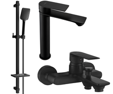 Mexen Royo DQ62 bathtub set, Black - 72213DQ62-70