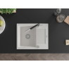Mexen Enzo granite sink 1-bowl with drainer and kitchen faucet Flora, white - 6506-20-670401-07