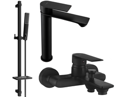 Mexen Royo DQ72 bath set, black - 72213DQ72-70