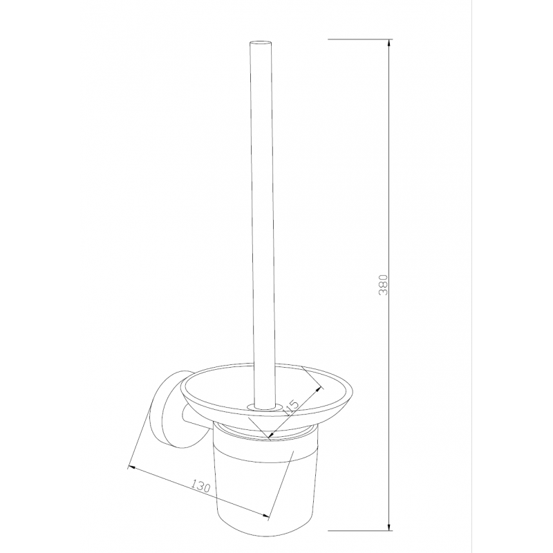 Mexen Loft toilet brush, black - 7012650-70