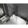 Mexen Vega rectangular bathtub 170 x 70 cm with casing and 1-wing 100 cm screen, black pattern - 550117077X9510007077