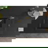 Mexen Enzo 1-compartment granite sink with a drip tray and kitchen mixer tap Flora, Black/Silver metallic - 6506-73-670401-57-B