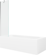 Mexen Vega rectangular bathtub 180 x 80 cm with casing and 1-wing screen 50 cm, transparent, chrome - 550118080X9505000001