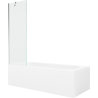 Mexen Vega rectangular bathtub 180 x 80 cm with enclosure and 1-panel screen 60 cm, transparent, chrome - 550118080X9506000001
