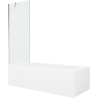 Mexen Vega rectangular bathtub 180 x 80 cm with casing and 1-wing screen 70 cm, transparent, chrome - 550118080X9507000001