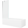 Mexen Vega rectangular bathtub 180 x 80 cm with enclosure and 1-wing screen 70 cm, transparent, chrome - 550118080X9507000001