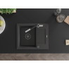 Mexen Enzo granite kitchen sink with 1 bowl, drainer, and Flora faucet, speckled black - 6506-76-670401-07-B