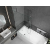 Mexen Vega rectangular bathtub 180 x 80 cm with casing and 1-wing screen 100 cm, transparent, chrome - 550118080X9510000001