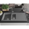 Mexen Andres granite sink 1.5-bowl with drainer and Flora kitchen faucet, gray - 6515-71-670401-00