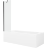 Mexen Vega rectangular bath 180 x 80 cm with housing and 1-wing screen 50 cm, transparent, black - 550118080X9505000070