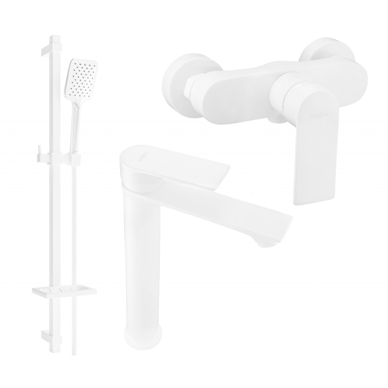 Mexen Royo DQ62 shower set, White - 72214DQ62-20