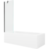 Mexen Vega rectangular bathtub 180 x 80 cm with casing and 1-wing screen 60 cm, transparent, black - 550118080X9506000070