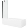 Mexen Vega rectangular bathtub 180 x 80 cm with enclosure and 1-panel screen 60 cm, transparent, black - 550118080X9506000070