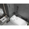 Mexen Vega rectangular bathtub 180 x 80 cm with enclosure and 1-panel screen 60 cm, transparent, black - 550118080X9506000070