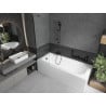 Mexen Vega rectangular bathtub 180 x 80 cm with casing and 1-wing screen 60 cm, transparent, black - 550118080X9506000070