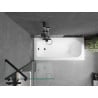 Mexen Vega rectangular bathtub 180 x 80 cm with casing and 1-wing screen 60 cm, transparent, black - 550118080X9506000070