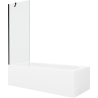Mexen Vega rectangular bathtub 180 x 80 cm with enclosure and 1-wing screen 70 cm, transparent, black - 550118080X9507000070