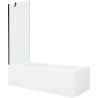 Mexen Vega rectangular bathtub 180 x 80 cm with housing and 1-wing screen 70 cm, transparent, black - 550118080X9507000070