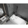 Mexen Vega rectangular bathtub 180 x 80 cm with casing and 1-wing screen 70 cm, transparent, black - 550118080X9507000070