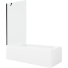 Mexen Vega 180 x 80 cm rectangular bathtub with panels and a 1-wing screen 90 cm, transparent, black - 550118080X9509000070