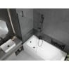 Mexen Vega rectangular bath 180 x 80 cm with casing and 1-fold screen 80 cm, transparent, black - 550118080X9508000070