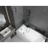 Mexen Vega rectangular bathtub 180 x 80 cm with casing and 1-panel screen 80 cm, transparent, black - 550118080X9508000070