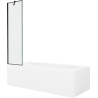 Mexen Vega rectangular bath 180 x 80 cm with casing and 1-wing screen 50 cm, black pattern - 550118080X9505007070
