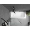 Mexen Vega rectangular bathtub 180 x 80 cm with casing and 80 cm 1-wing screen, black pattern - 550118080X9508007070