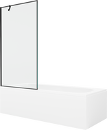 Mexen Vega rectangular bath 180 x 80 cm with casing and 1-wing screen 90 cm, black pattern - 550118080X9509007070