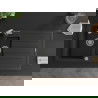 Mexen Andres 1.5-compartment granite sink with a drip tray and kitchen mixer tap Flora, Black - 6515-77-670401-00