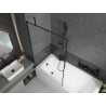 Mexen Vega rectangular bathtub 180 x 80 cm with casing and 1-wing screen 100 cm, black pattern - 550118080X9510007070