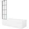 Mexen Vega rectangular bathtub 180 x 80 cm with enclosure and 1-wing screen 50 cm, black pattern - 550118080X9505007077