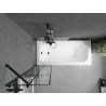Mexen Vega rectangular bathtub 180 x 80 cm with enclosure and 1-wing screen 50 cm, black pattern - 550118080X9505007077