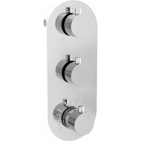 Mexen Kai thermostatic bathtub-shower faucet 3-way, chrome - 77603-00