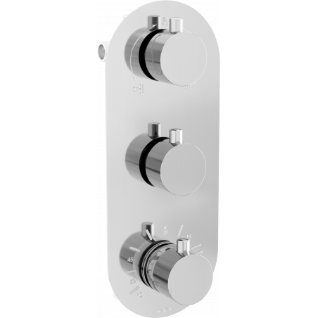 Mexen Kai thermostatic bathtub-shower mixer 3-outlet, chrome - 77603-00