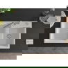 Mexen Tomas 2-compartment granite sink with a kitchen mixer tap Flora, White - 6516-20-670401-06