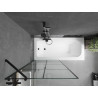 Mexen Vega rectangular bathtub 180 x 80 cm with housing and single-panel screen 90 cm, black pattern - 550118080X9509007077
