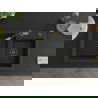 Mexen Tomas 2-compartment granite sink with a kitchen mixer tap Flora, Black/Silver metallic - 6516-73-670401-57-B