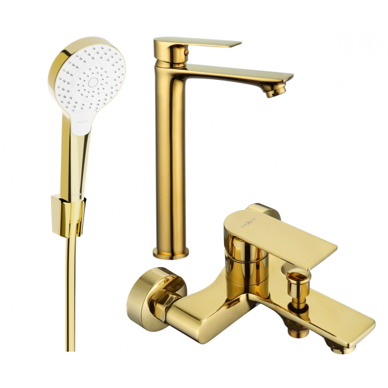 Mexen Royo R05 bathtub set, Gold - 72213R05-50