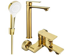 Mexen Royo R05 bathtub set, Gold - 72213R05-50