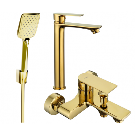 Mexen Royo R62 bathtub set, Gold - 72213R62-50