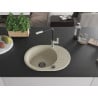 Mexen Kevin 1-bowl granite kitchen sink with drainer and Flora kitchen tap, beige - 6517-69-670401-07-B