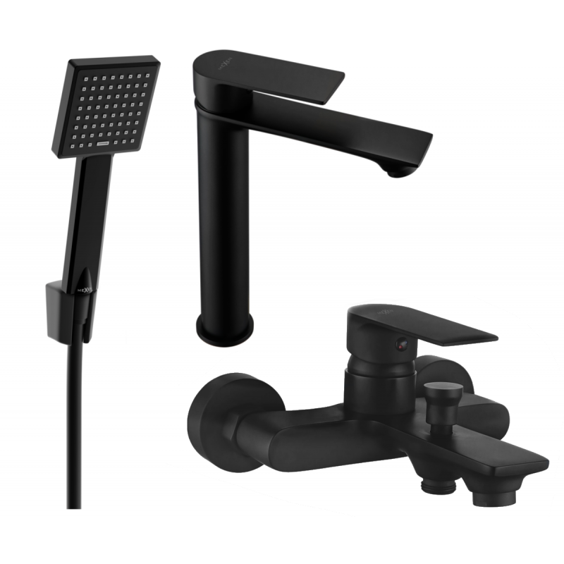 Mexen Royo R45 Bath Set, Black - 72213R45-70