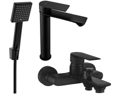 Mexen Royo R45 Bath Set, Black - 72213R45-70
