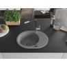 Mexen Kevin single-bowl granite sink with drainer and kitchen faucet Flora, gray - 6517-71-670401-07-B