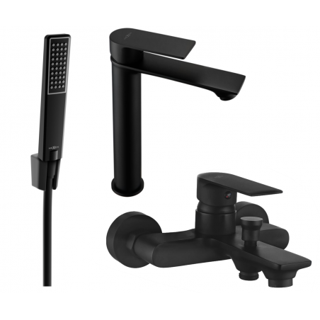 Mexen Royo R72 bathtub set, Black - 72213R72-70